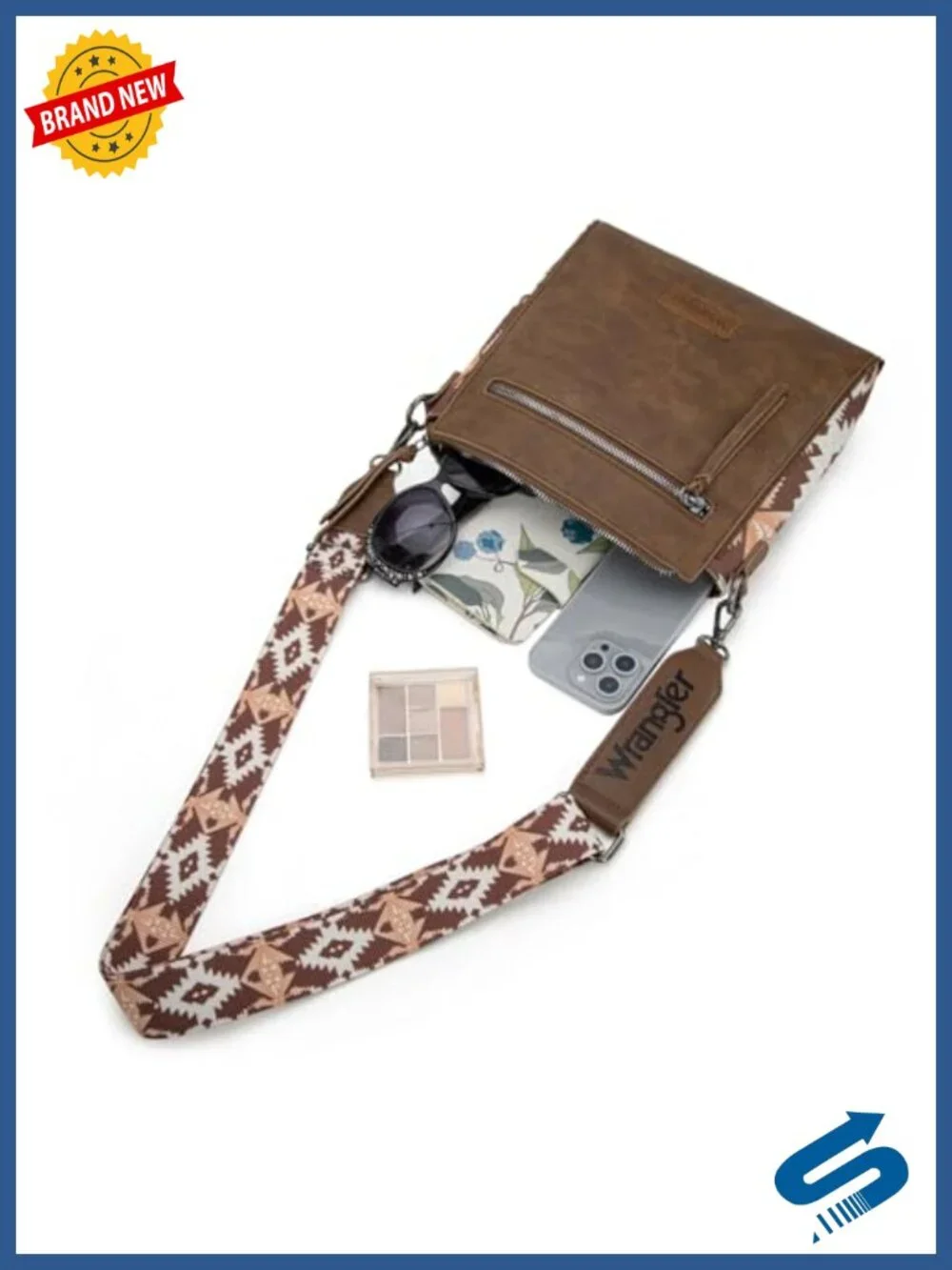 Aztec Crossbody Purse Faux Leather Guitar Strap